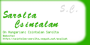 sarolta csintalan business card